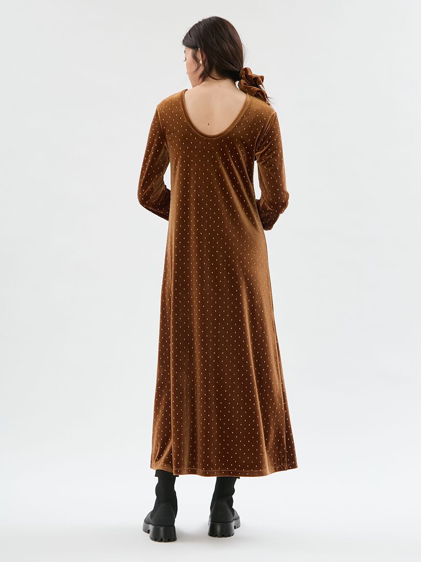 emmi atelier「ドットベロアワンピース」|ワンピース|