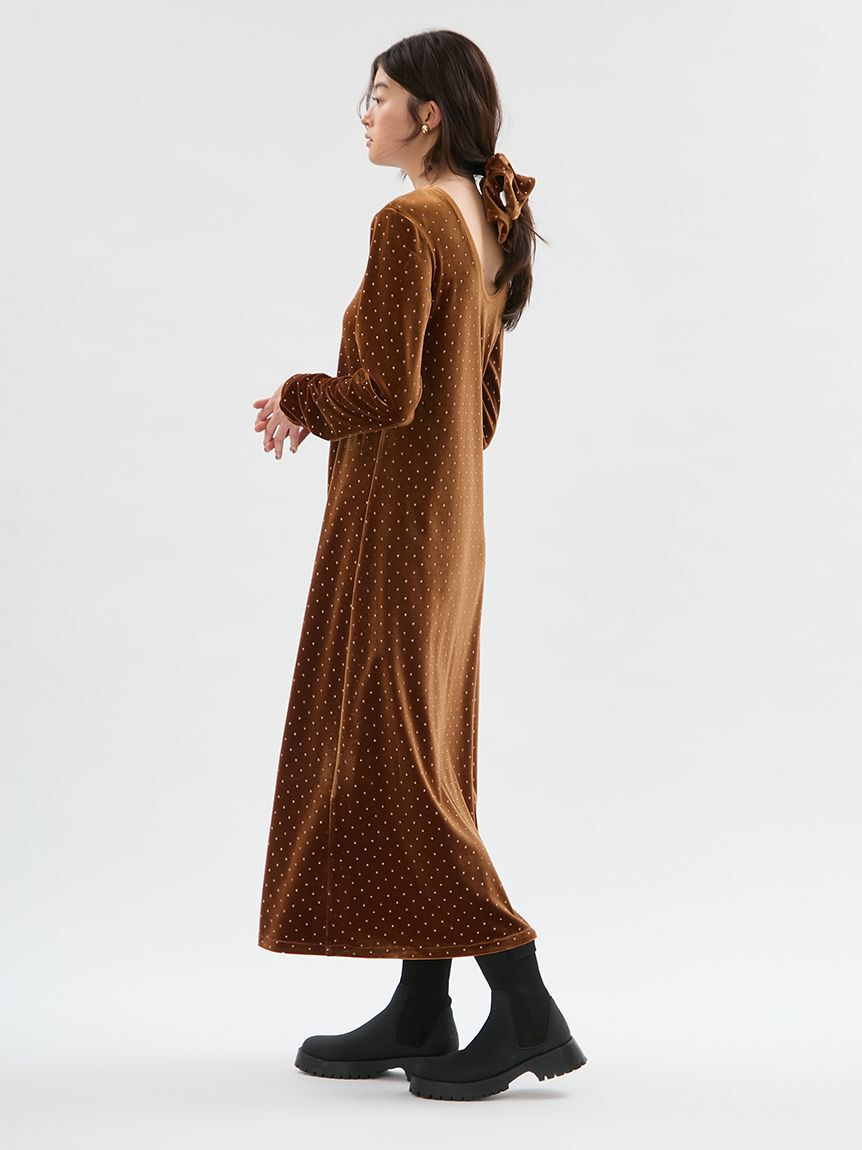 emmi atelier「ドットベロアワンピース」|ワンピース|