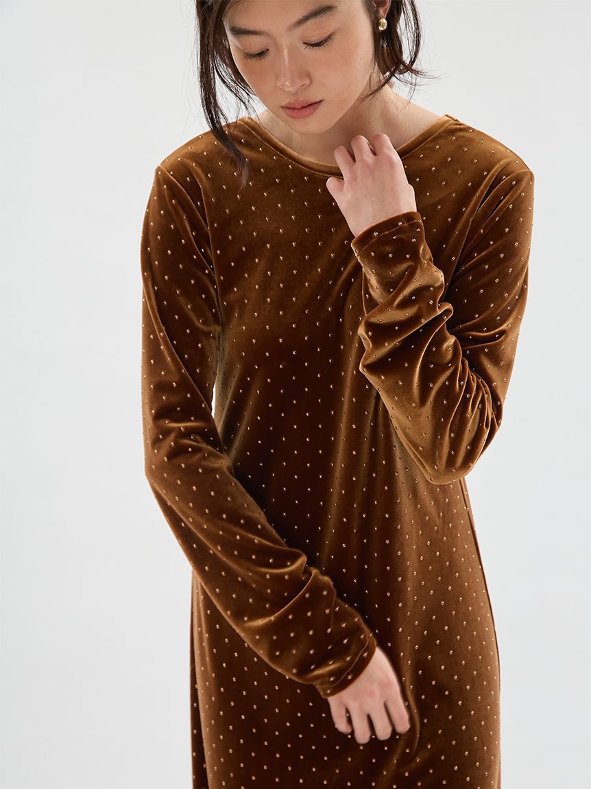 emmi atelier「ドットベロアワンピース」|ワンピース|