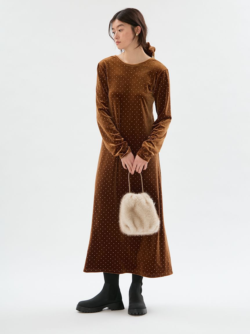 emmi atelier「ドットベロアワンピース」|ワンピース|