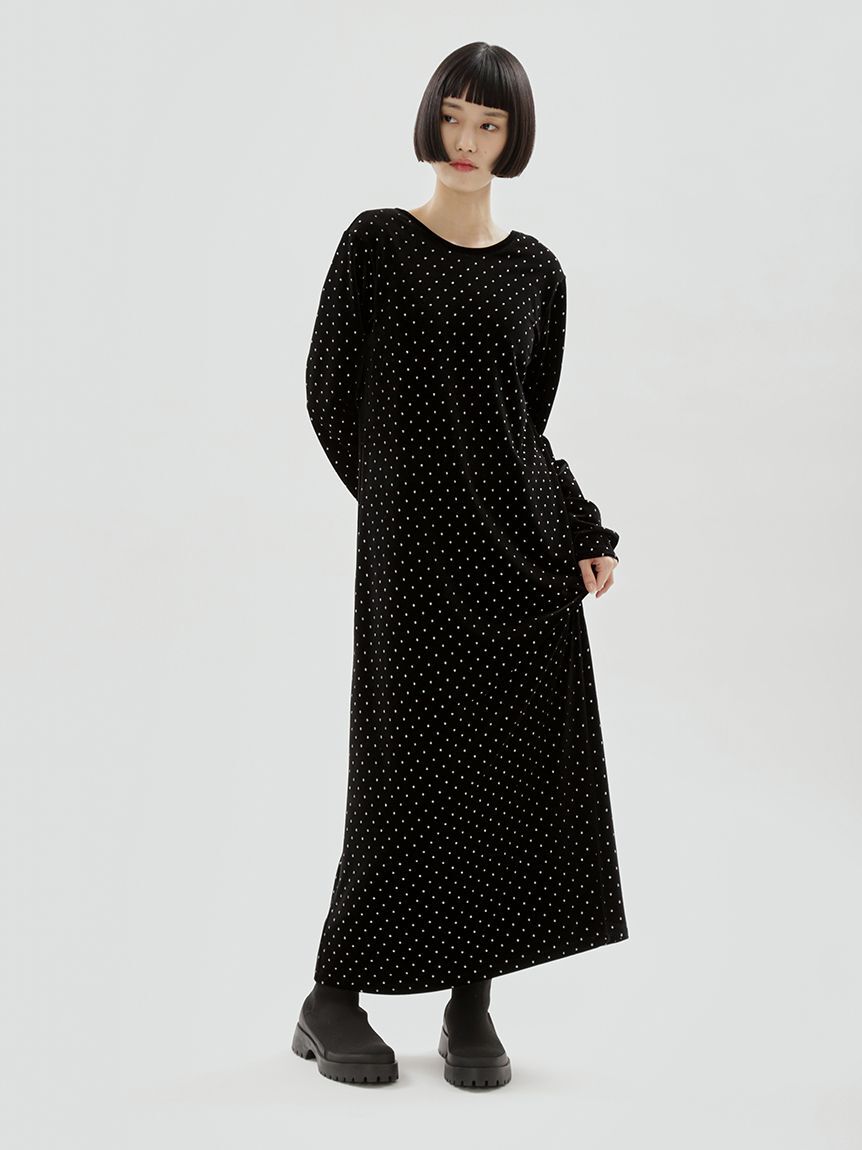 emmi atelier「ドットベロアワンピース」|ワンピース|