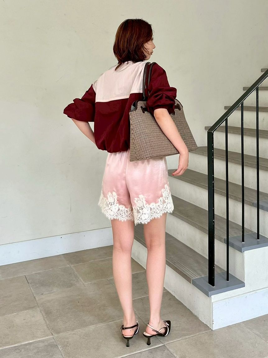 LILY BROWN「レーストリムサテンショートパンツ」|その他|