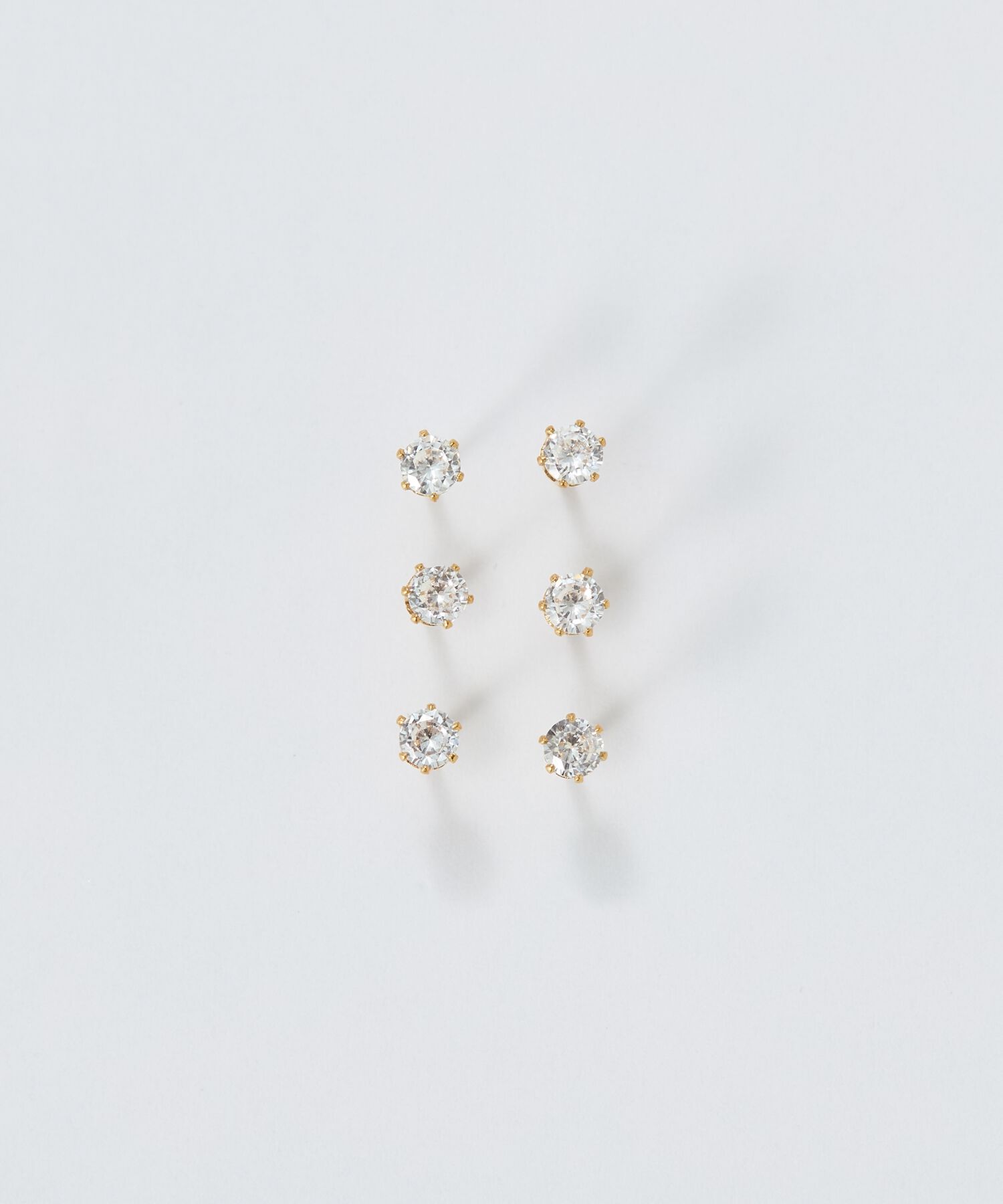 Phoebe「【金属アレルギー対応】6setビジューピアス　ゴールド/サージカルステンレス」|ピアス|