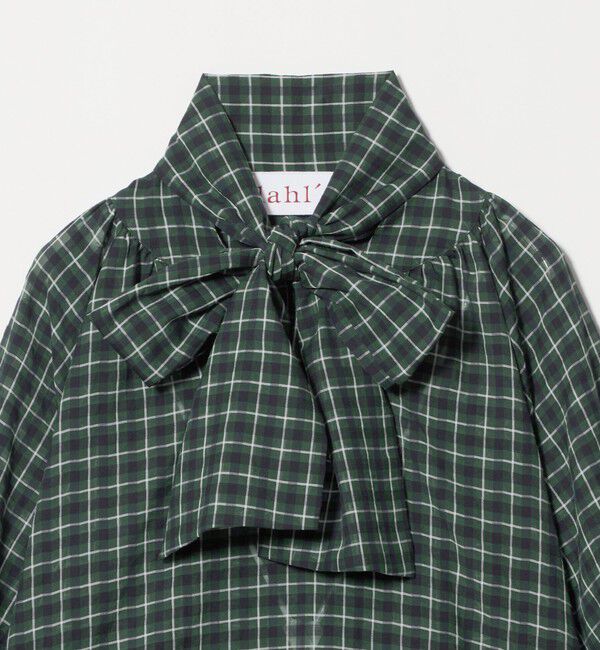 UNITED ARROWS「＜dahl&rsquo;ia＞ボウタイ チェック シャツ ブラウス」|シャツ・ブラウス|