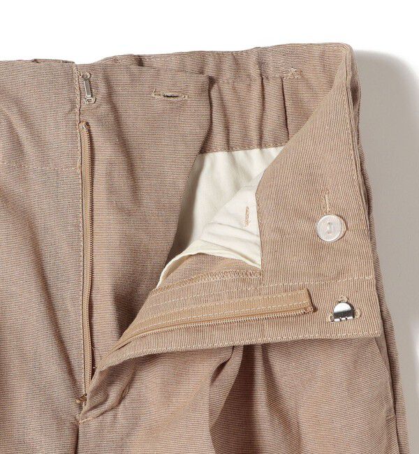 SHIPS for women「〈手洗い可能〉麻混 シャンブレー ピケ 2タック パンツ」|スラックス|