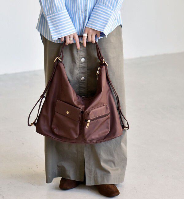 quaranciel「《予約》quaranciel:〈撥水加工〉3WAY ナイロン ポケット ショルダーバッグ（A4対応）」|ショルダー・メッセンジャー|