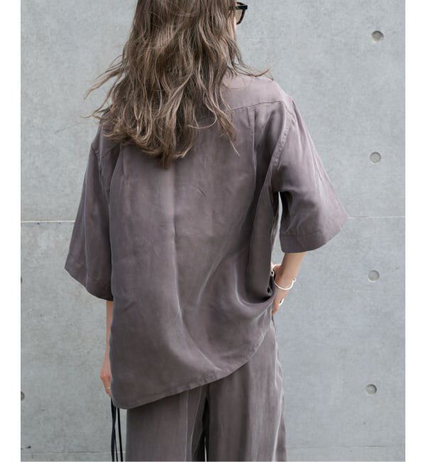 OUTDOOR PRODUCTS Usual Things「追加 キュプラオープンカラーハーフスリーブポケットシャツ セットアップ対応」|シャツ・ブラウス|