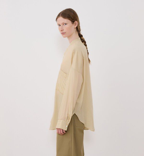GALERIE VIE「セルロースシルクブロード スタンドカラーシャツ」|シャツ・ブラウス|