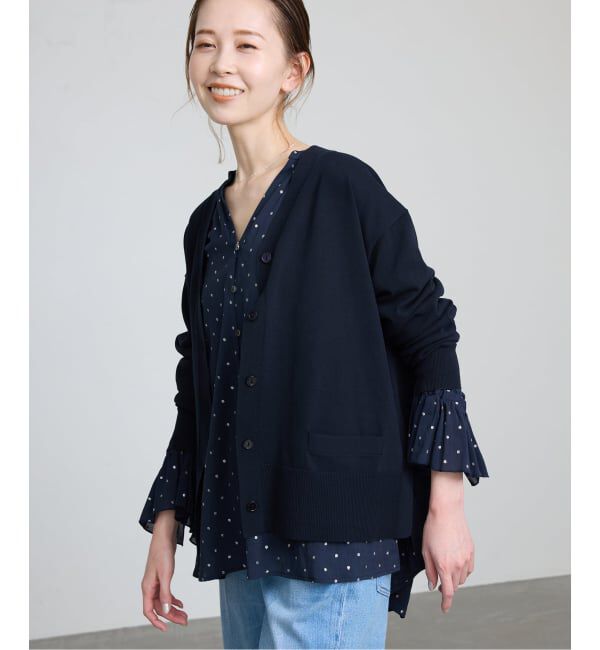 SLOBE IENA「《接触冷感/UV機能/WEB限定/追加》FROSTYCOTTON Vネックカーディガン」|カーディガン|