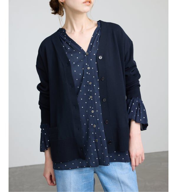 SLOBE IENA「《接触冷感/UV機能/WEB限定/追加》FROSTYCOTTON Vネックカーディガン」|カーディガン|