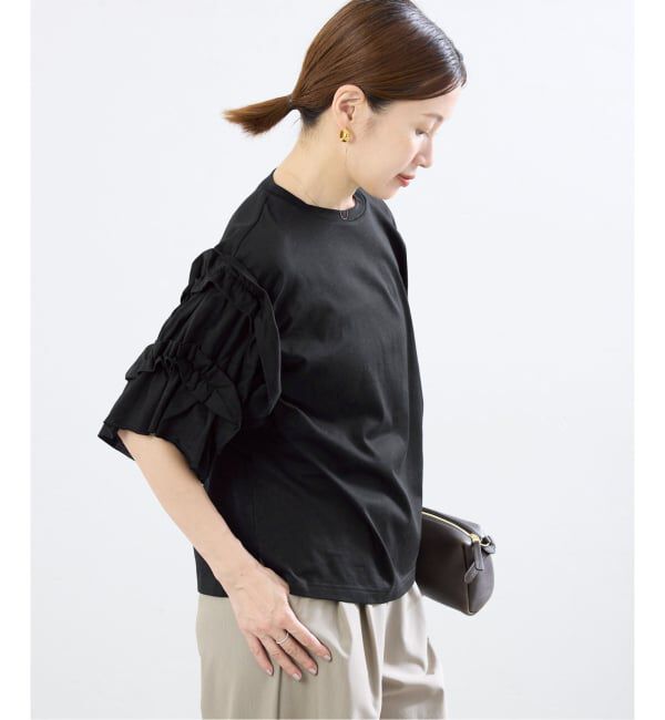 IENA「袖ギャザーフリルカットソー」|Tシャツ・カットソー|