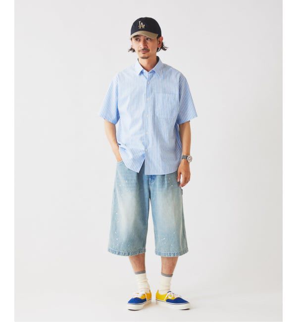 JOURNAL STANDARD relume「JAMES FABRIC コットンリネン ストライプ 半袖シャツ」|シャツ・ブラウス|