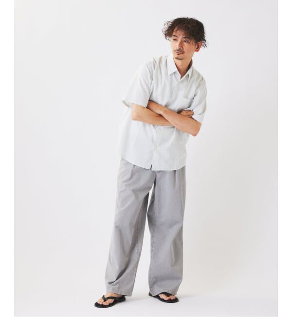 JOURNAL STANDARD relume「JAMES FABRIC コットンリネン ストライプ 半袖シャツ」|シャツ・ブラウス|