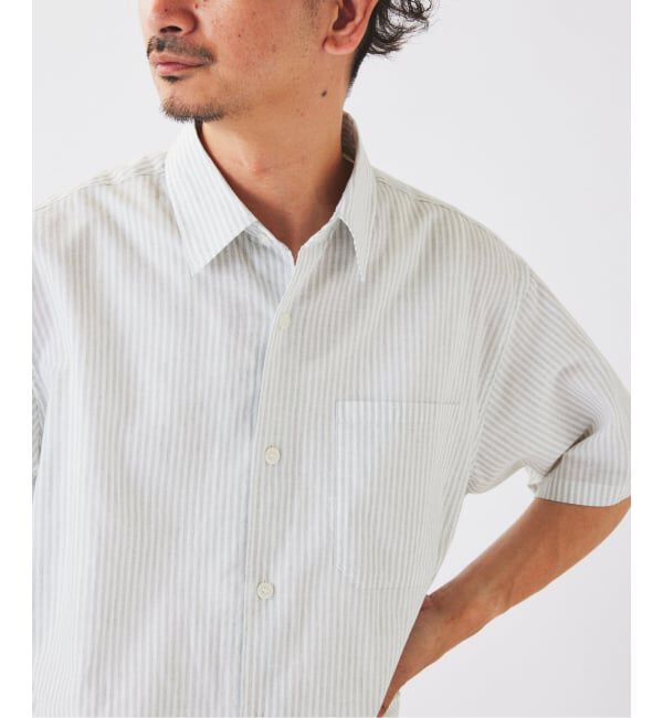 JOURNAL STANDARD relume「JAMES FABRIC コットンリネン ストライプ 半袖シャツ」|シャツ・ブラウス|