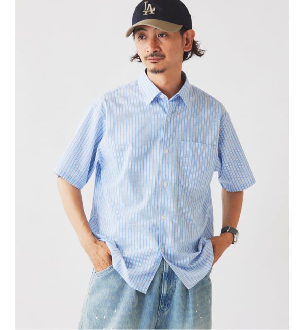 JOURNAL STANDARD relume「JAMES FABRIC コットンリネン ストライプ 半袖シャツ」|シャツ・ブラウス|