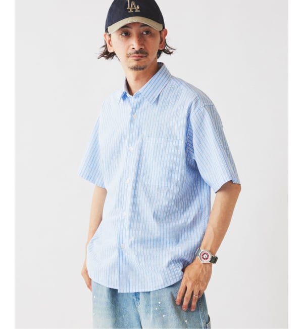 JOURNAL STANDARD relume「JAMES FABRIC コットンリネン ストライプ 半袖シャツ」|シャツ・ブラウス|