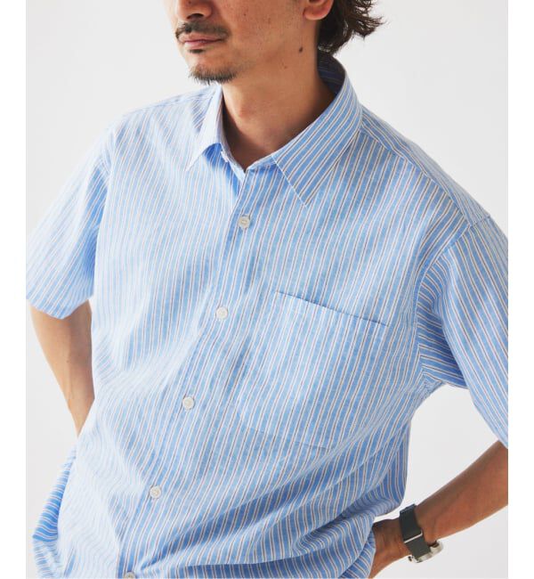 JOURNAL STANDARD relume「JAMES FABRIC コットンリネン ストライプ 半袖シャツ」|シャツ・ブラウス|