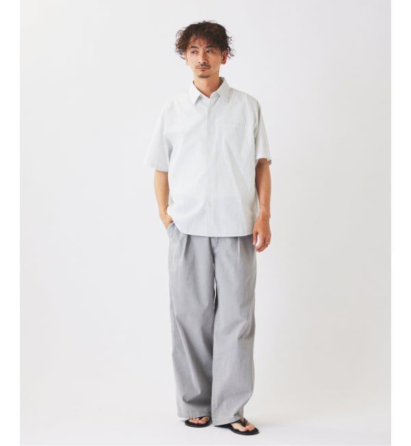 JOURNAL STANDARD relume「JAMES FABRIC コットンリネン ストライプ 半袖シャツ」|シャツ・ブラウス|