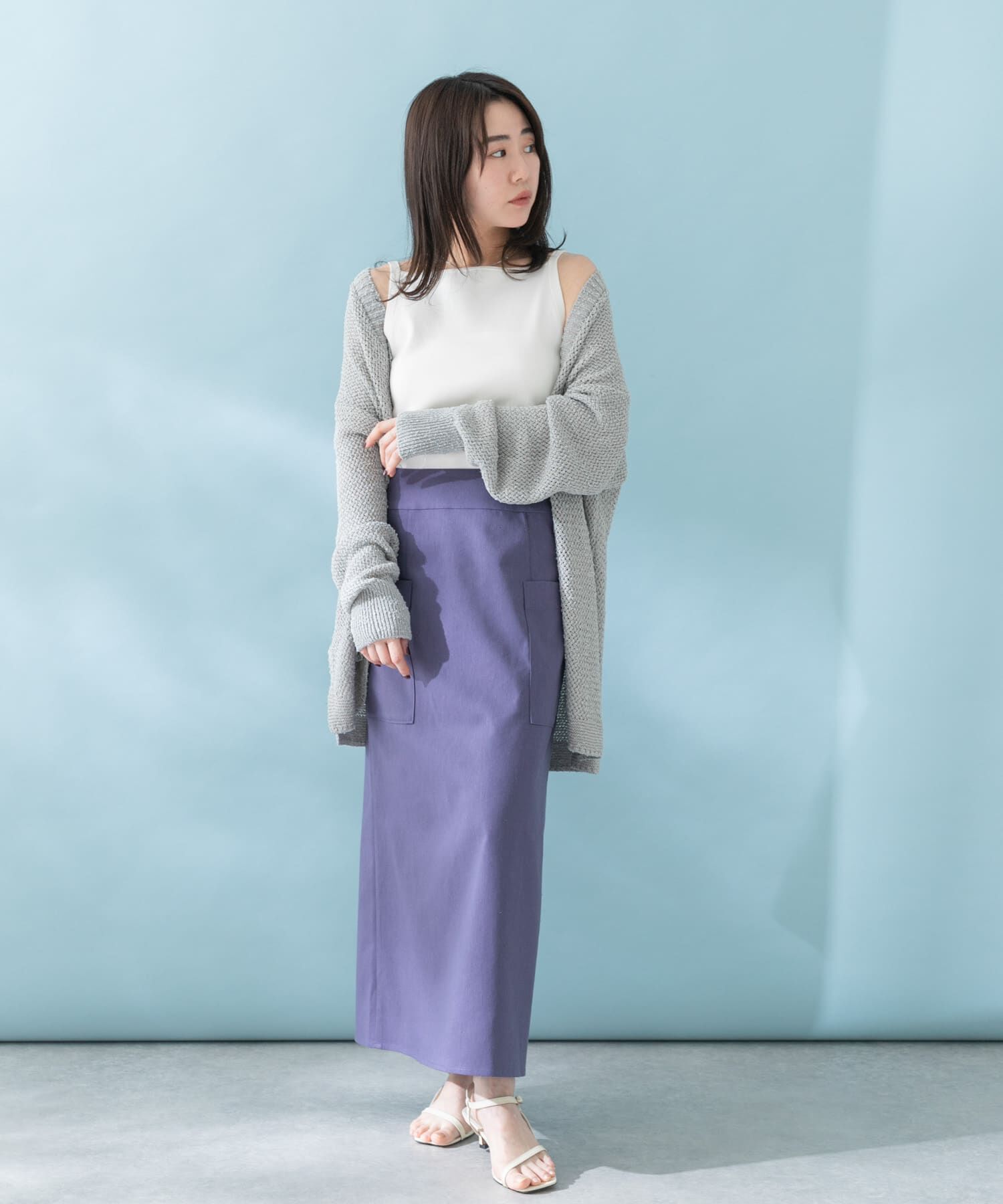 URBAN RESEARCH ROSSO「透かし編みミドルカーディガン」|カーディガン|