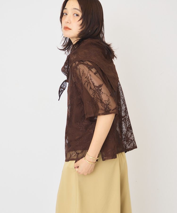 AMERICAN HOLIC「【2点セット】メッシュレース半袖シャツ+スカーフ」|シャツ・ブラウス|