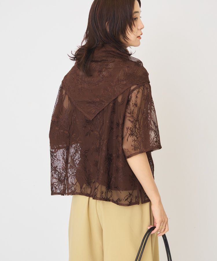 AMERICAN HOLIC「【2点セット】メッシュレース半袖シャツ+スカーフ」|シャツ・ブラウス|