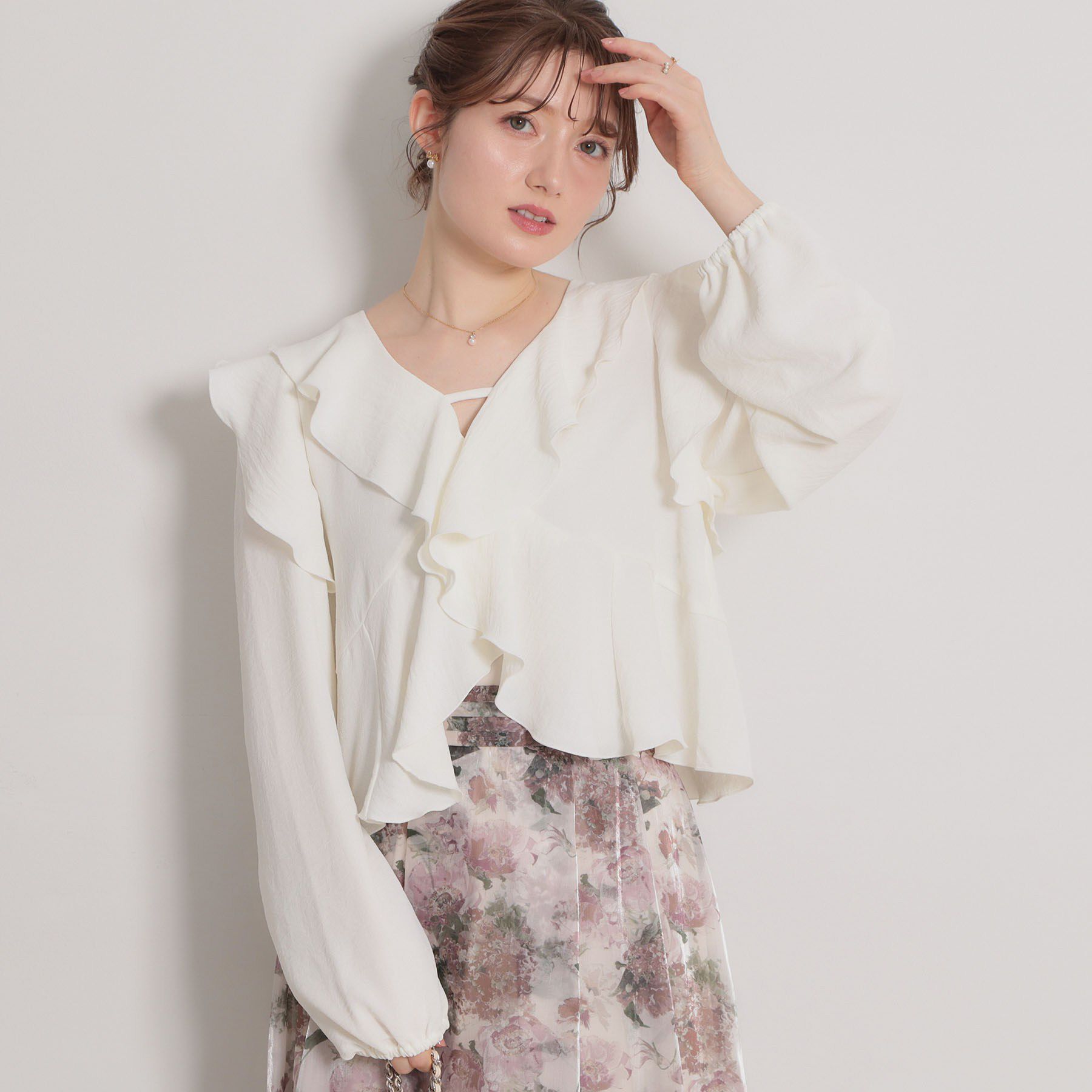 Couture broach「ラッフルショートブラウス」|シャツ・ブラウス|