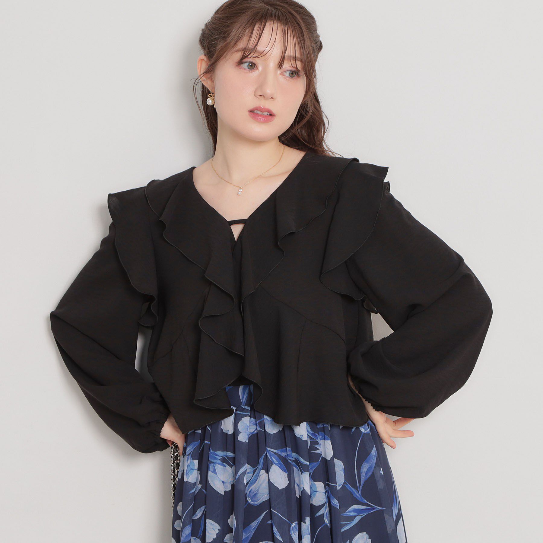 Couture broach「ラッフルショートブラウス」|シャツ・ブラウス|
