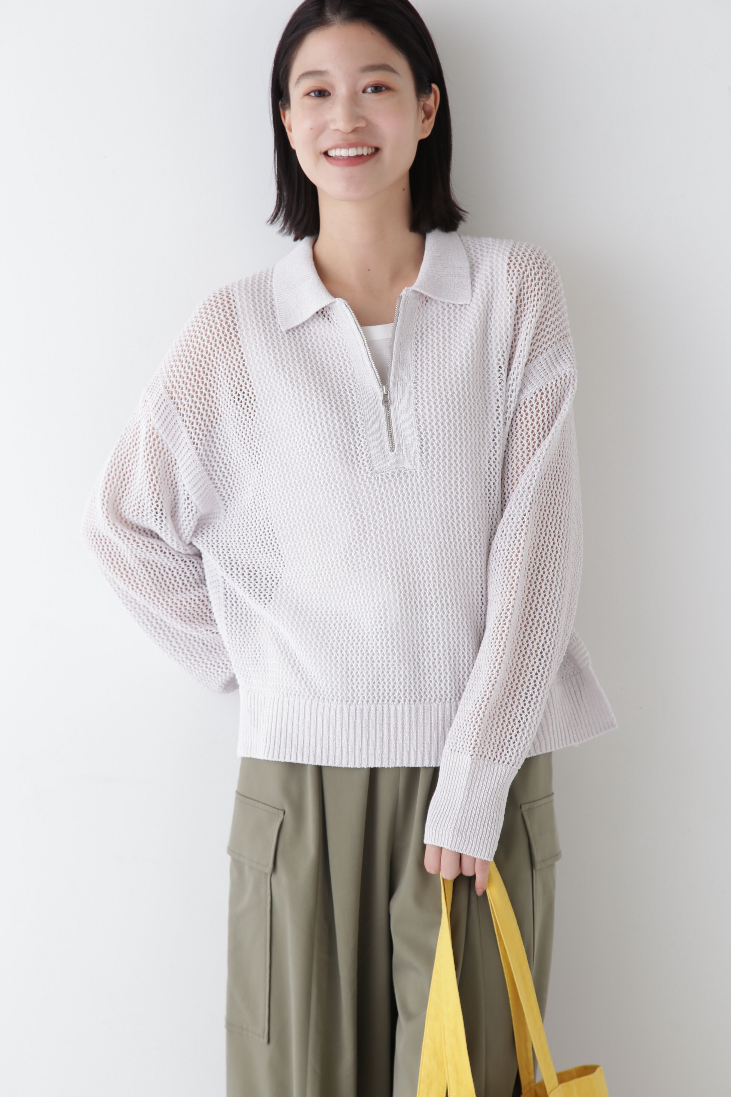  「◆≪ウォッシャブル≫ テープヤーンメッシュスキッパープルオーバー」|ニット・セーター|