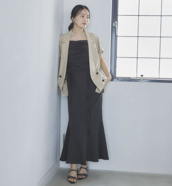 archives「【ＯＮかわ】ウォッシャブルタックドロストキャミワンピース」|ワンピース|BLACK
