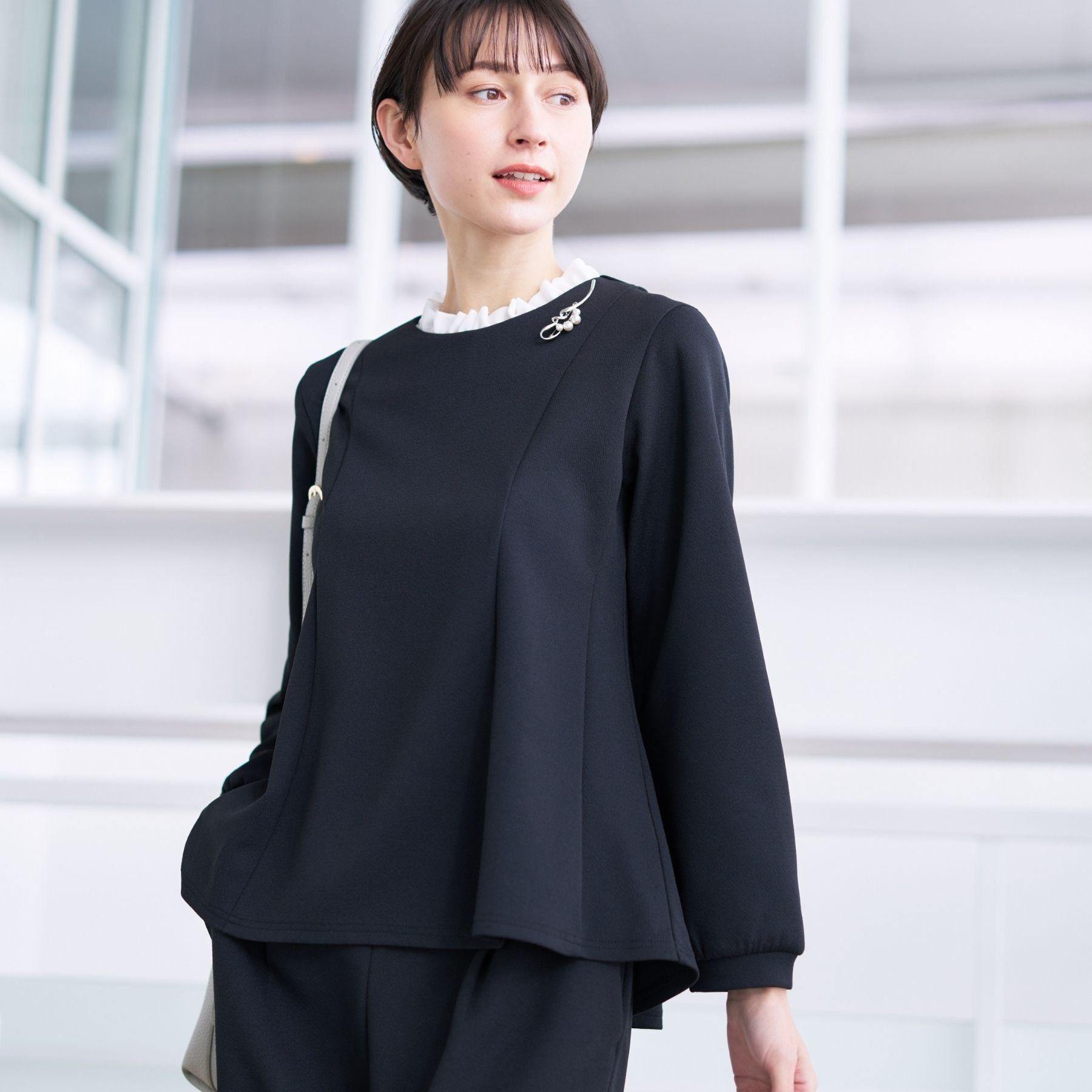 Dessin「【入卒/セレモニー/セットアップ可能】カットジョーゼット2WAYトップス」|シャツ・ブラウス|ブラック(019)