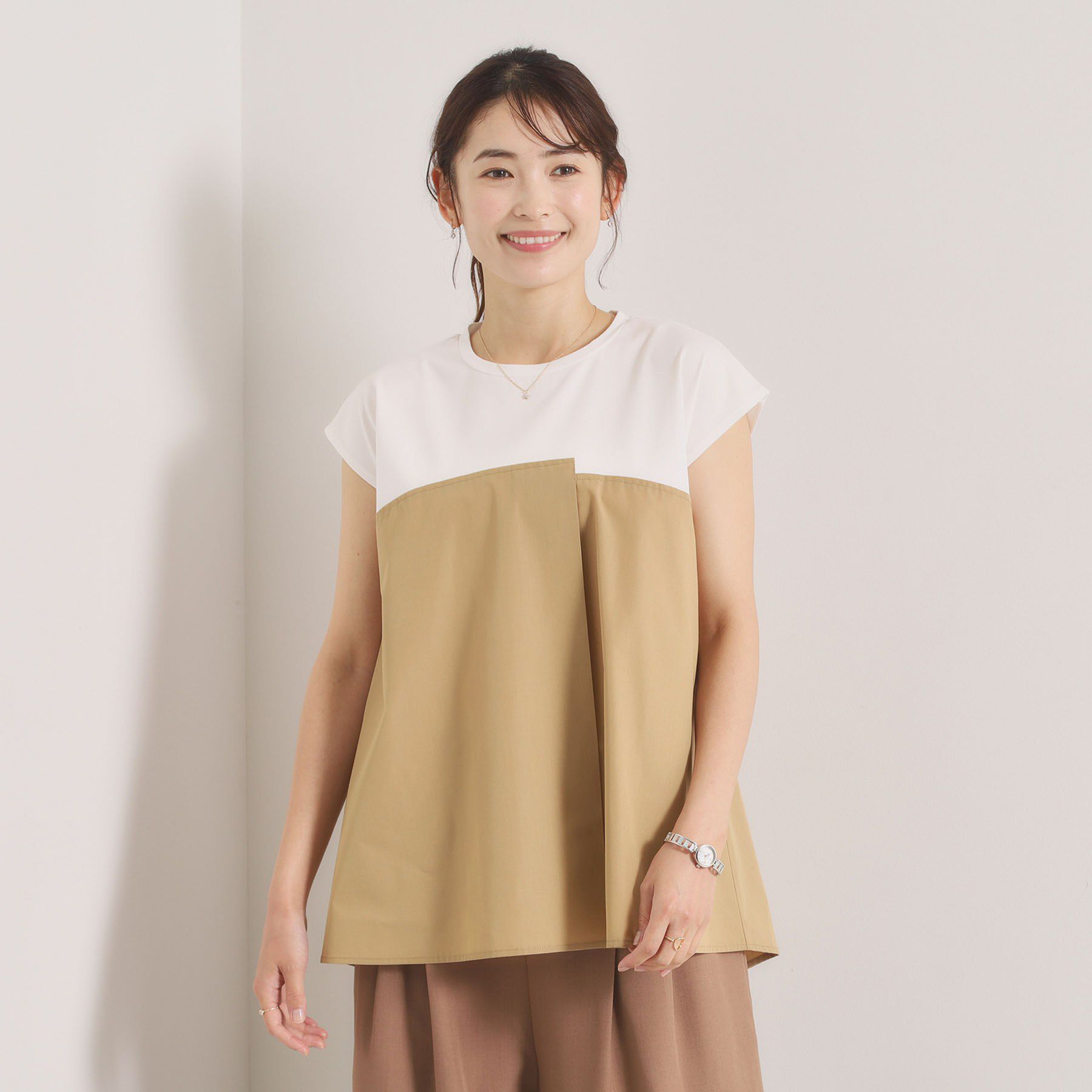 ITS&rsquo;DEMO「【冷感／速乾】ビスチェ風プルオーバー」|Tシャツ・カットソー|ベージュ(052)