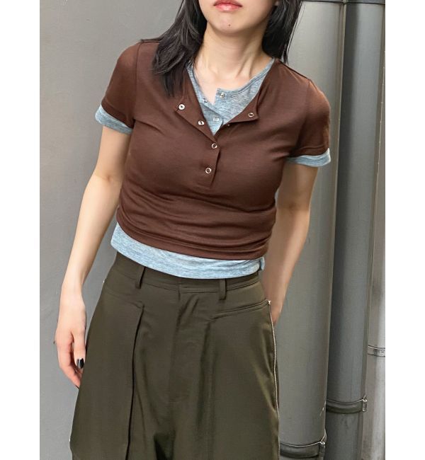 MURUA「ヘンリーネックレイヤードトップス」|Tシャツ・カットソー|