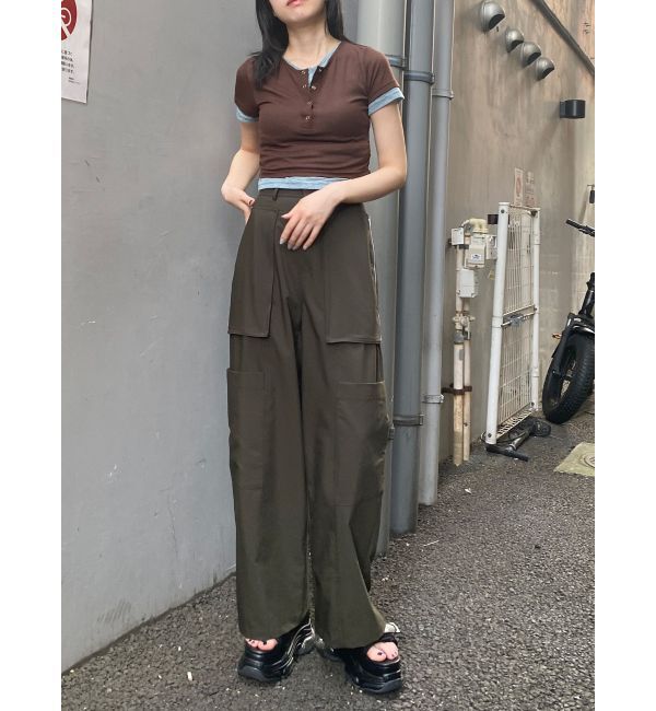 MURUA「ヘンリーネックレイヤードトップス」|Tシャツ・カットソー|