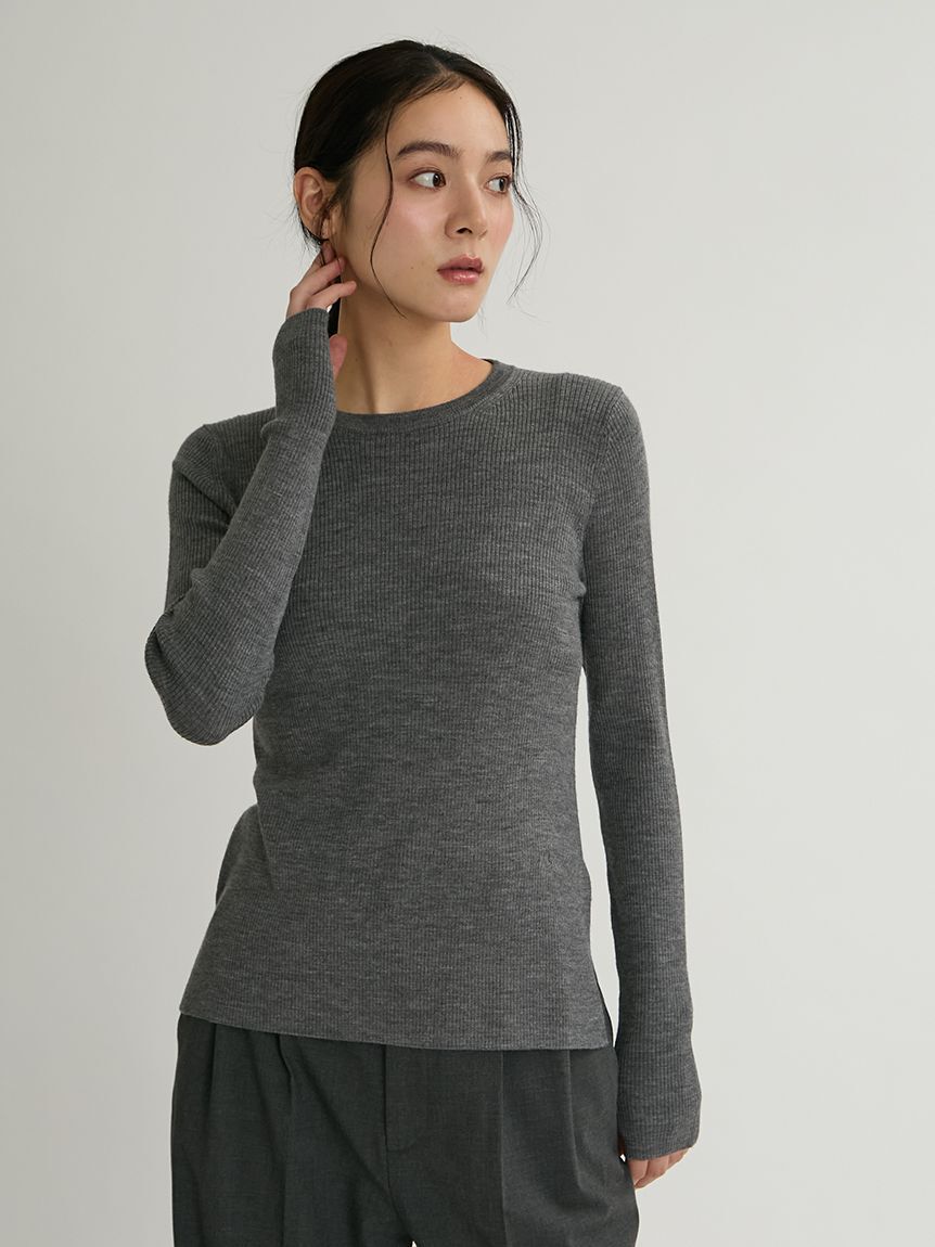Mila Owen「指サッククルーネックニット」|ニット・セーター|