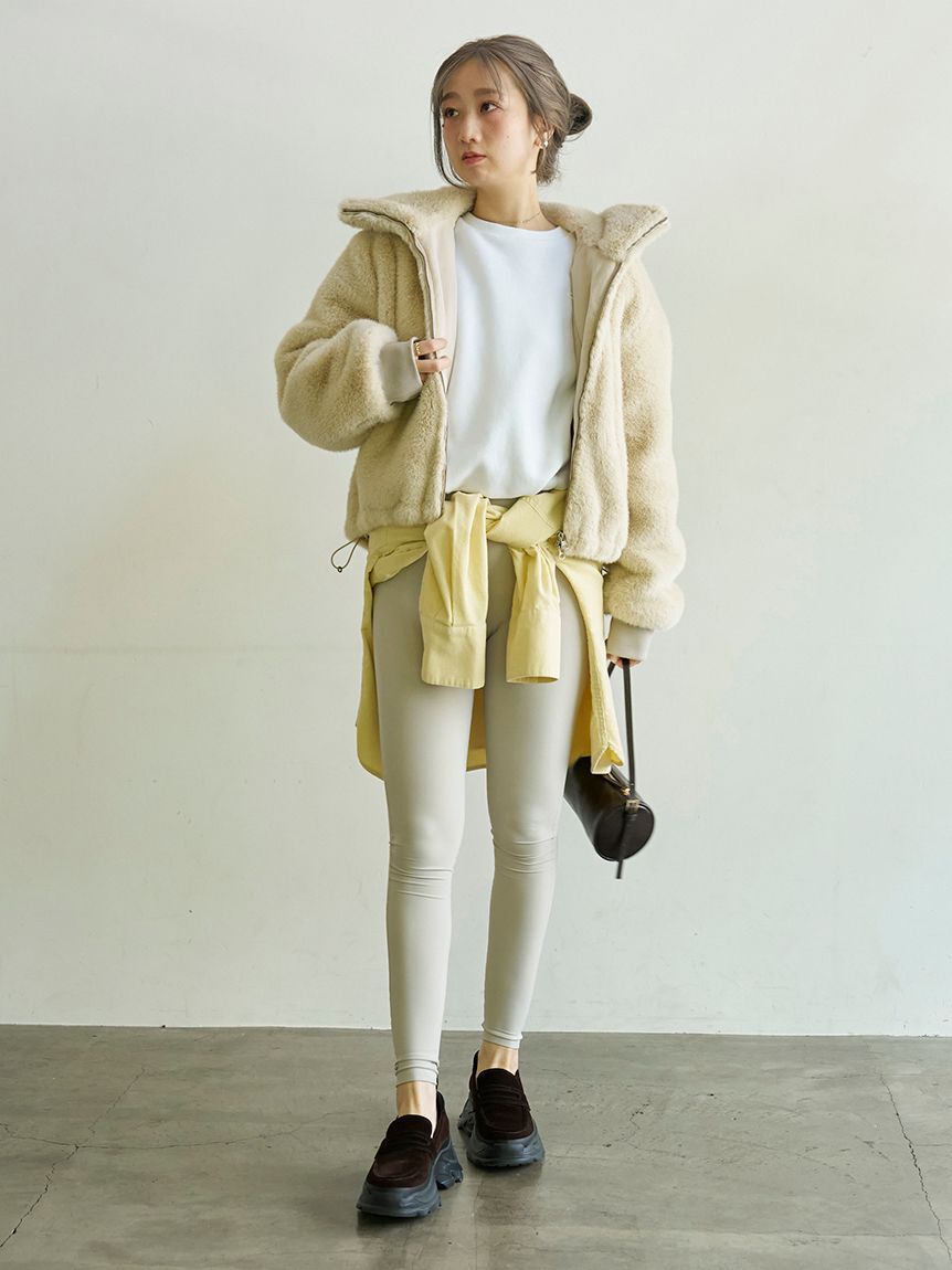emmi atelier「【W&T】ファーライクフーディーブルゾン」|ブルゾン・スタジャン|
