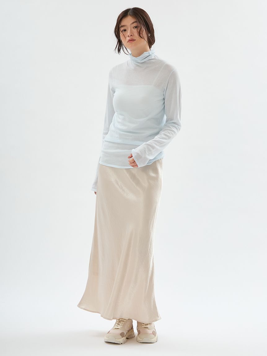 emmi atelier「オーガニックコットンハイネックニットプルオーバー」|ニット・セーター|
