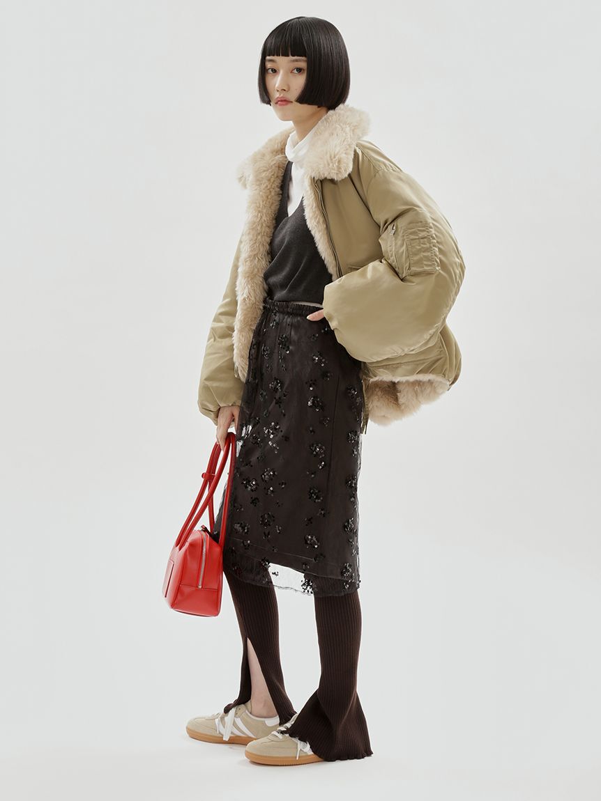 emmi atelier「オーガニックコットンハイネックニットプルオーバー」|ニット・セーター|