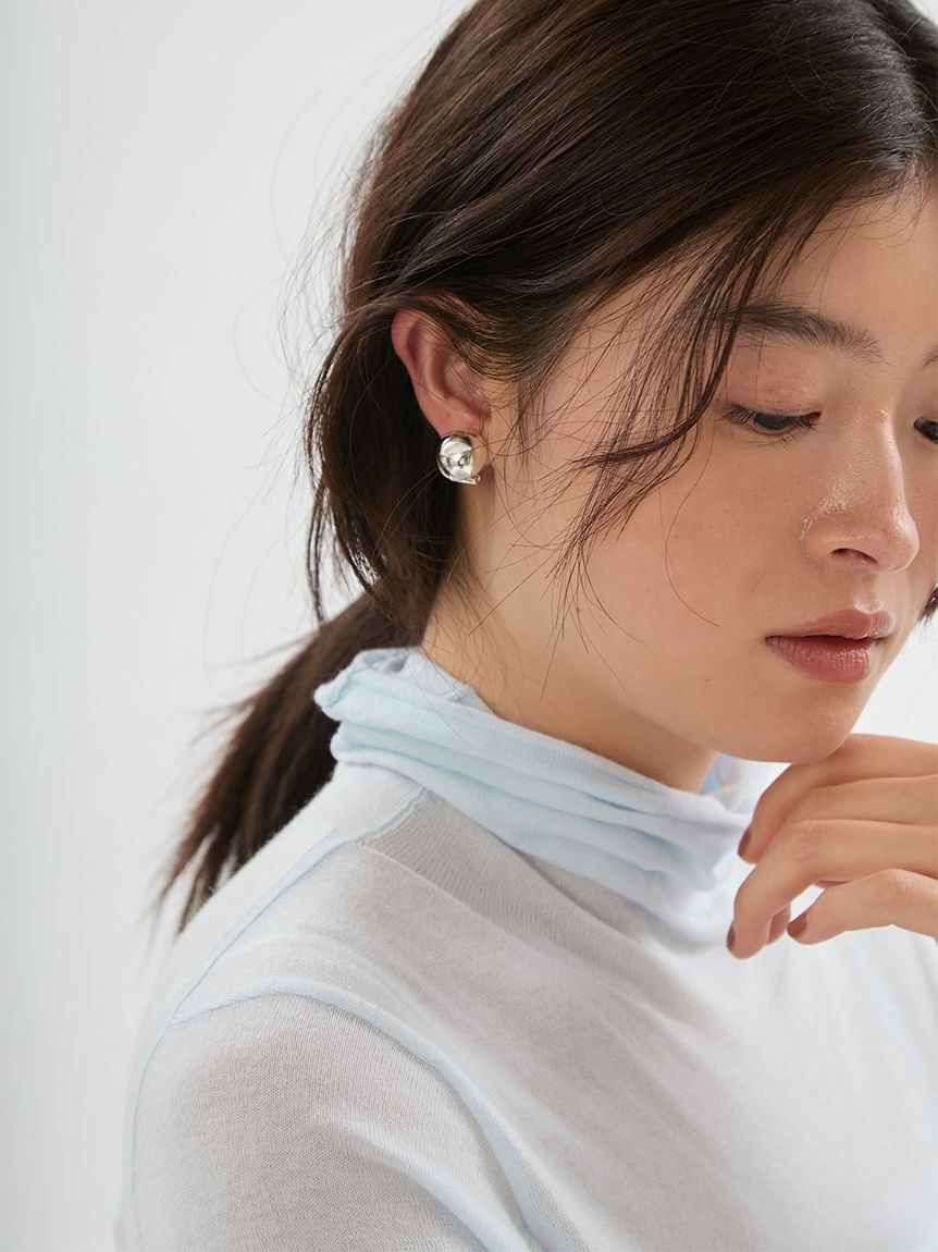 emmi atelier「オーガニックコットンハイネックニットプルオーバー」|ニット・セーター|