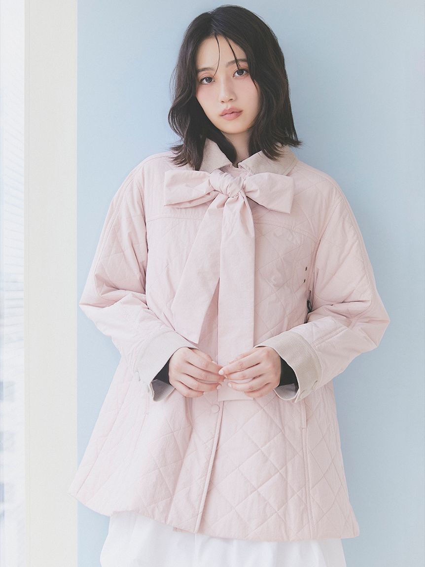 FURFUR「【限定カラー】パデッドボウタイキルティングブルゾン」|ブルゾン・スタジャン|