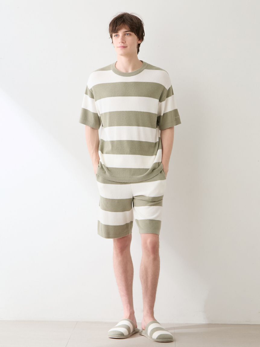 GELATO PIQUE HOMME「【HOMME】【接触冷感】【UVカット】スムーズィーliteクール2ボーダープルオーバー」|プルオーバー|