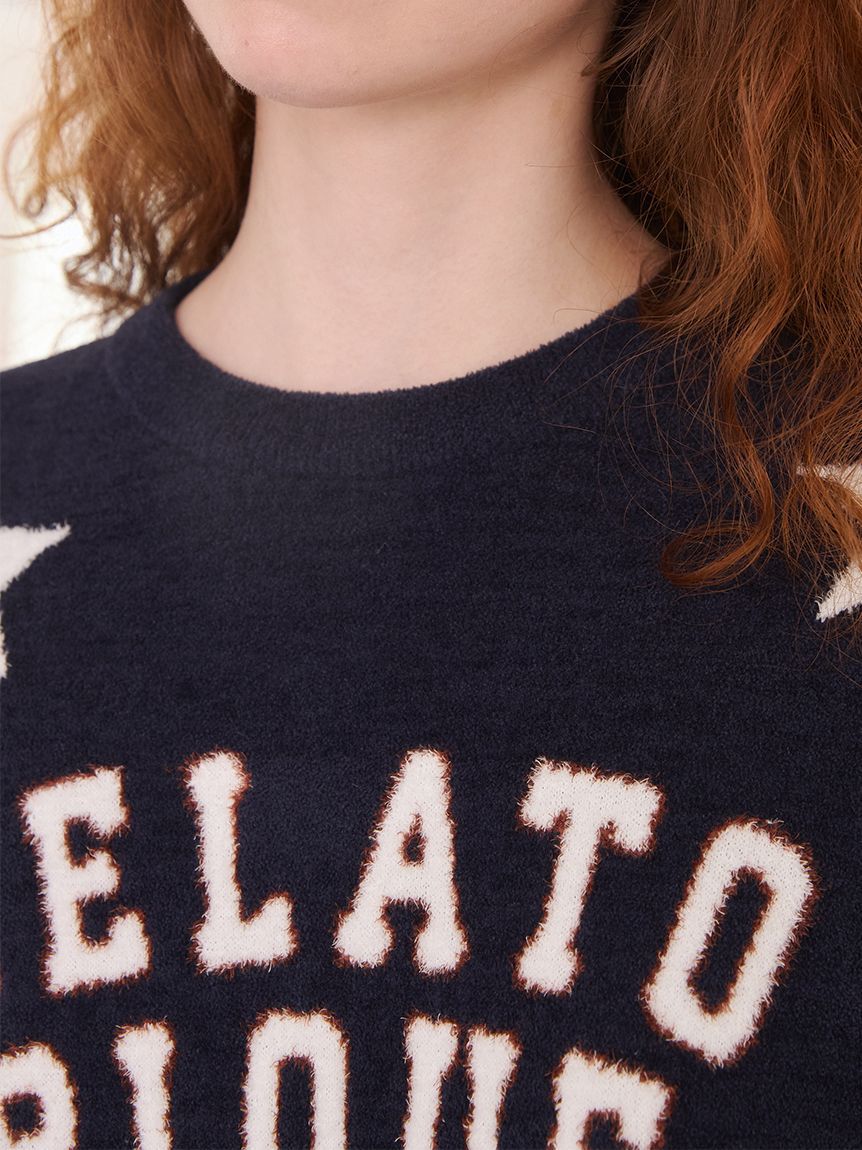 gelato pique「【UNISEX】エアリーモコカレッジスタージャガードプルオーバー」|ルームウェア|