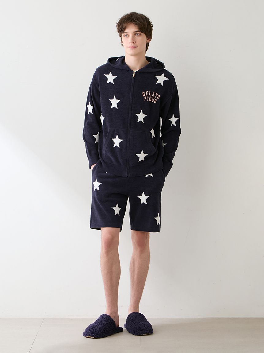 gelato pique「【UNISEX】エアリーモコカレッジスタージャガードパーカ」|ルームウェア|