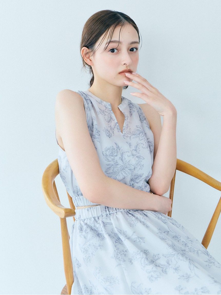 SNIDEL「【マシーンウォッシャブル】ノースリーブティアードワンピース」|ワンピース|