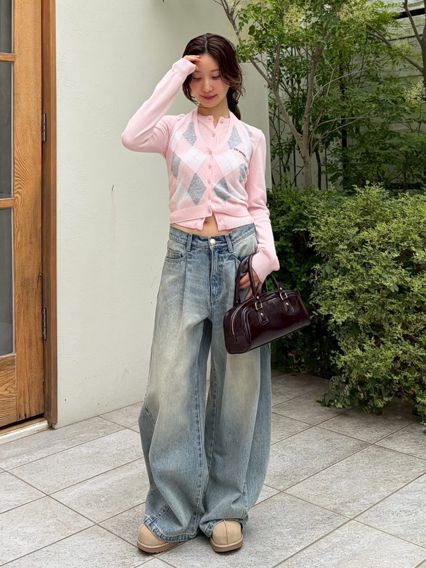 LILY BROWN「【WEB限定00サイズ】タックワイドクラシックデニムパンツ」|デニム|
