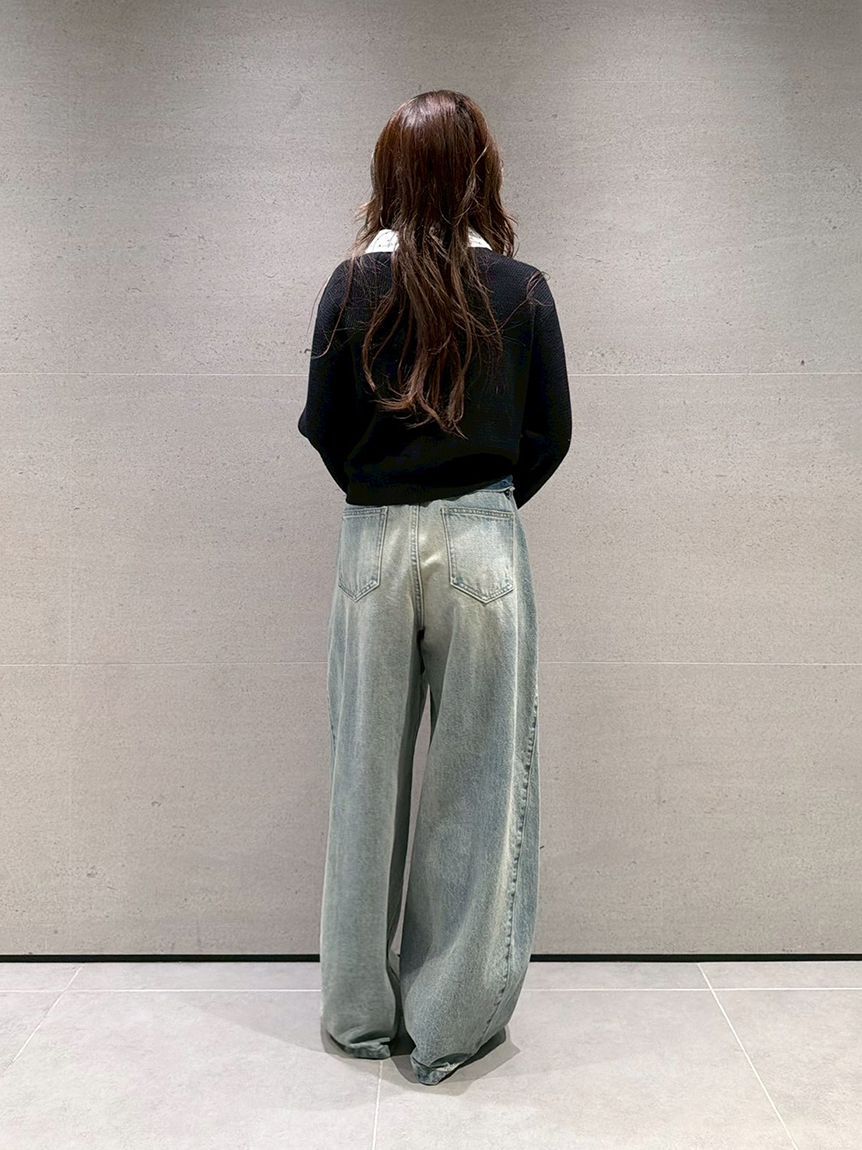 LILY BROWN「【WEB限定00サイズ】タックワイドクラシックデニムパンツ」|デニム|