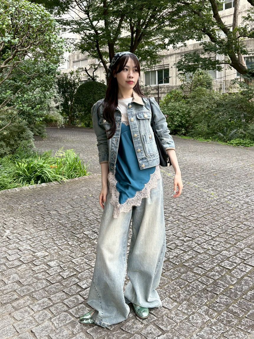 LILY BROWN「【WEB限定00サイズ】タックワイドクラシックデニムパンツ」|デニム|