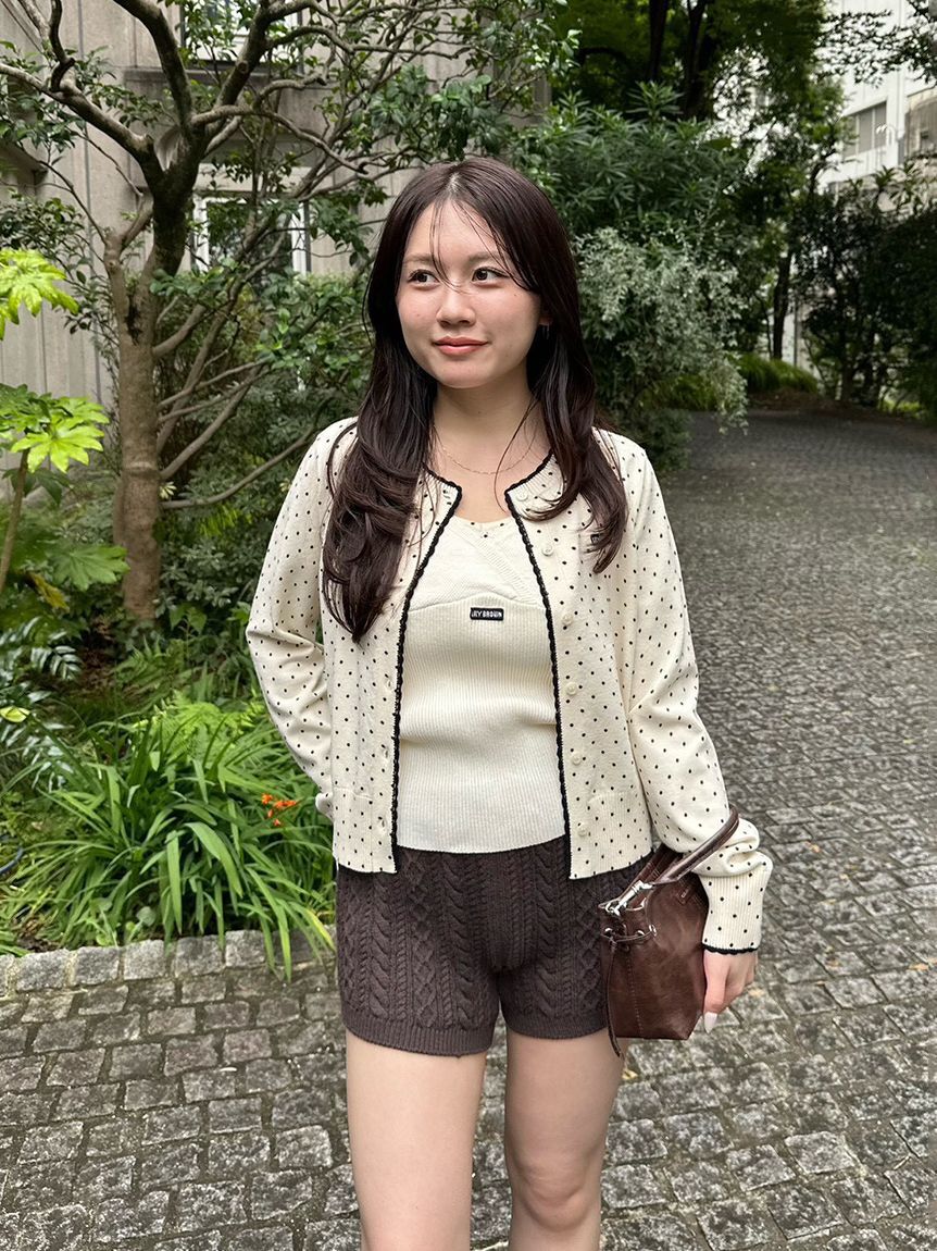 LILY BROWN「【限定カラー】スカラップトリムニットカーディガン」|カーディガン|