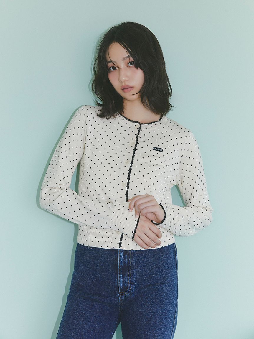 LILY BROWN「【限定カラー】スカラップトリムニットカーディガン」|カーディガン|DOT