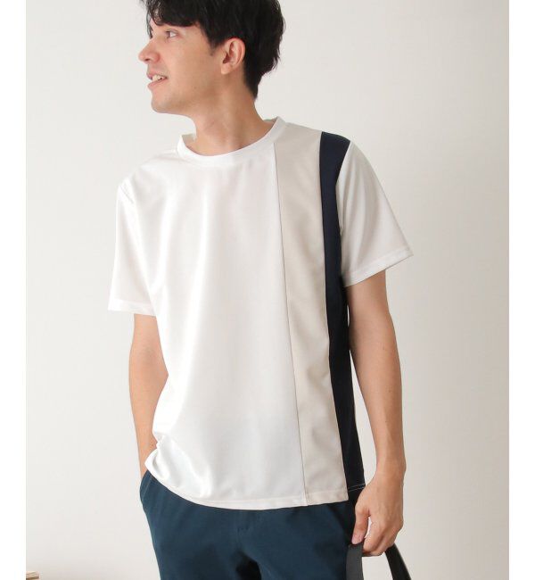 ikka「【接触冷感／吸水速乾】マルチファンクション縦切り替えT【親子おそろい】」|Tシャツ・カットソー|