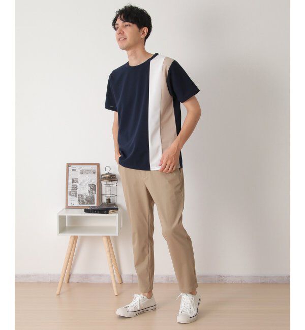 ikka「【接触冷感／吸水速乾】マルチファンクション縦切り替えT【親子おそろい】」|Tシャツ・カットソー|
